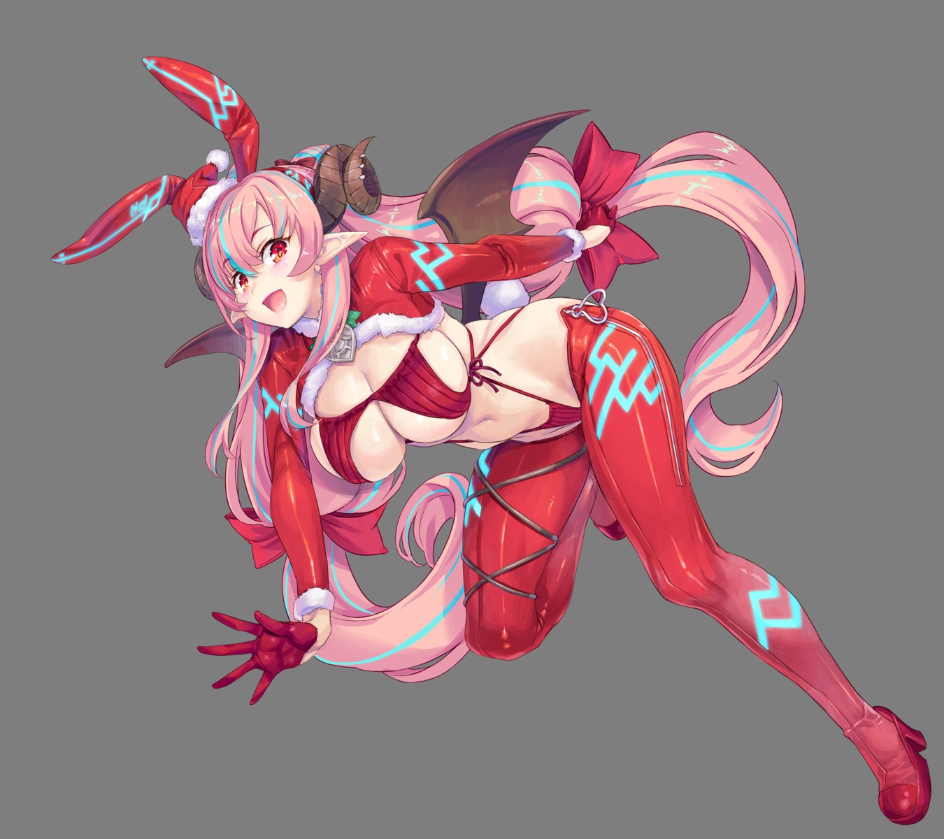 animal_ears bunny_ears bunny_girl christmas devil heels horns indie_virtual_youtuber nakajima_pepero ore_p_1gou pantyhose pointy_ears swimsuits tail transparent_png wings