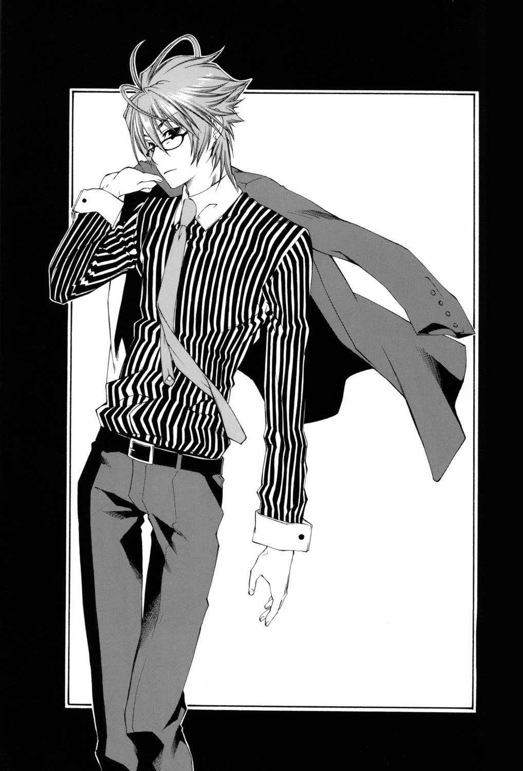 akira_nikaido male megane monochrome monochrome_factor sorano_kairi