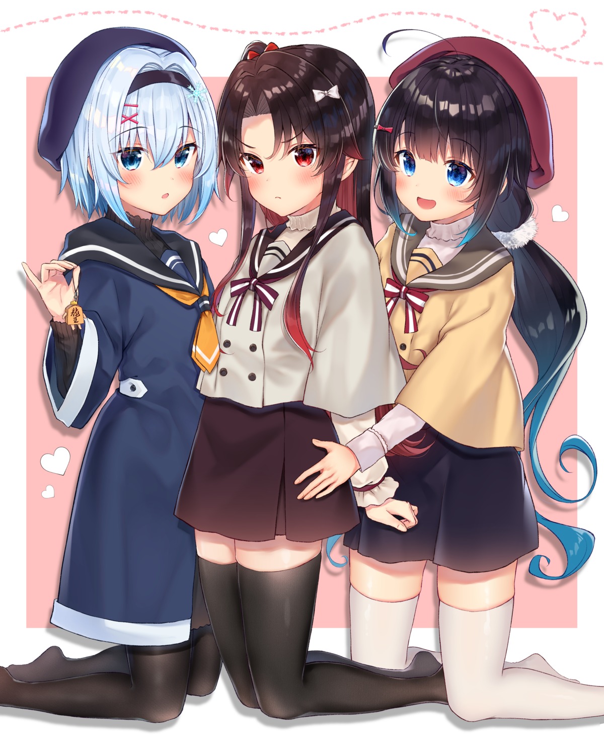 gyozanuko hinatsuru_ai pantyhose ryuuou_no_oshigoto! seifuku sora_ginko sweater thighhighs yashajin_ai