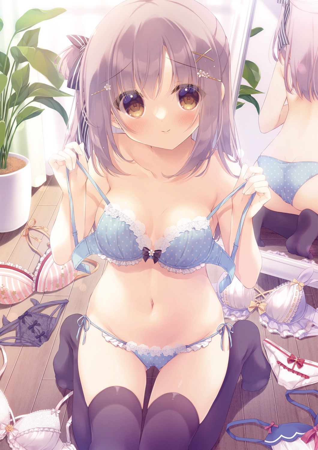 bra lingerie pantsu string_panties thighhighs undressing yukie