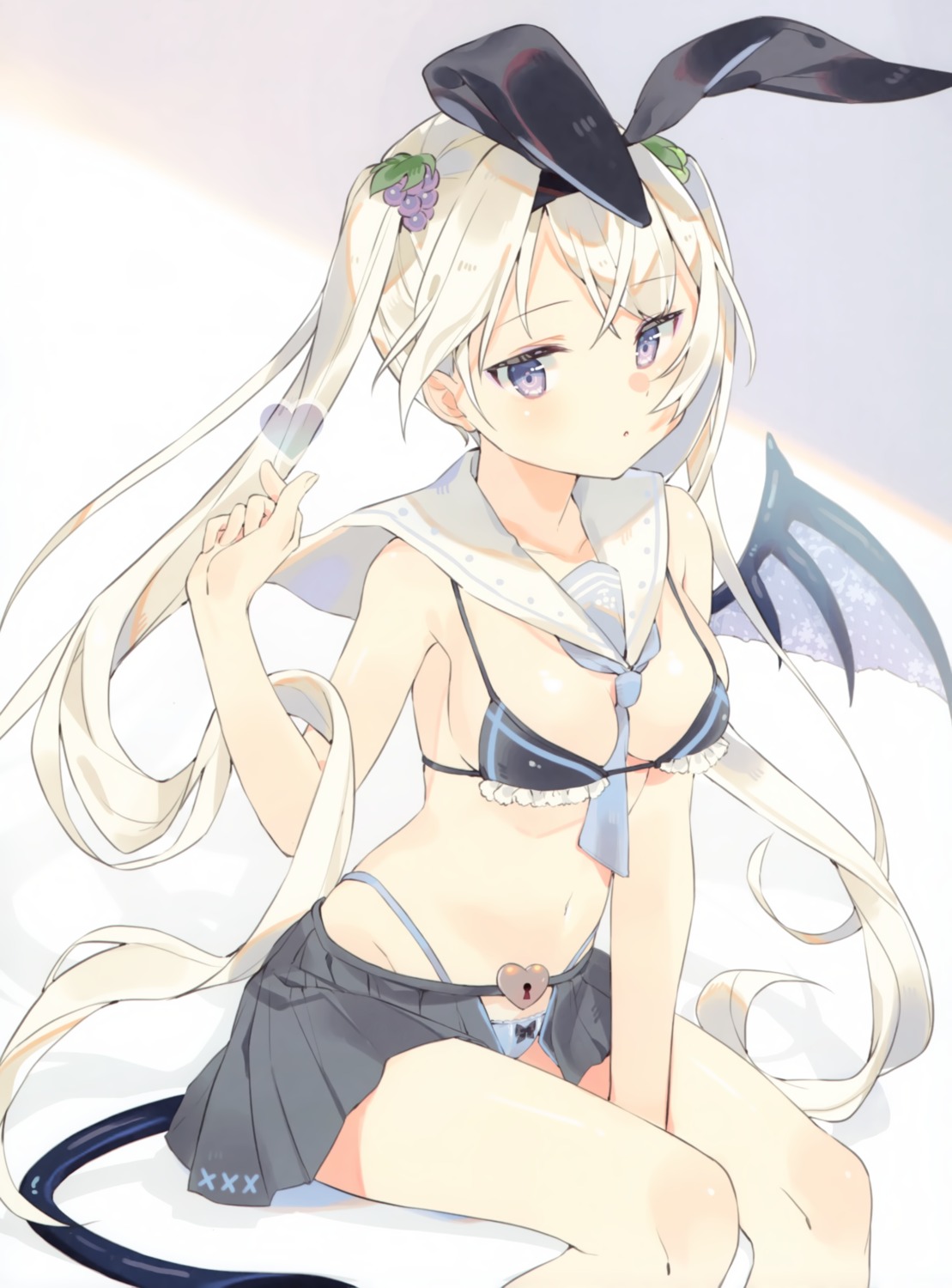 animal_ears bikini bra bunny_ears cona_kinaco pantsu swimsuits tail wings