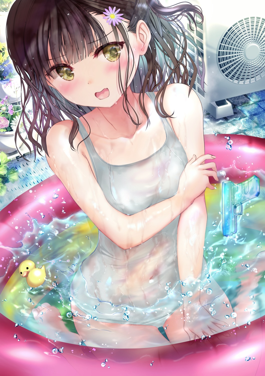 ogata_tei school_swimsuit see_through swimsuits wet