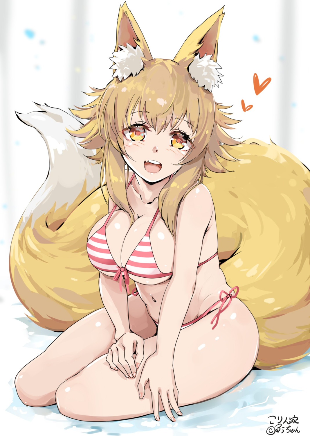 animal_ears bikini kitsune kntrs_(knyrs) swimsuits tail