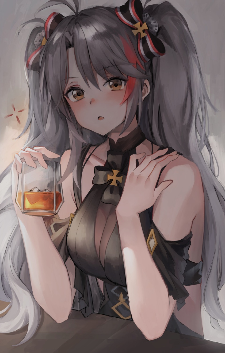 666_(ro_ro_ro3) azur_lane cleavage prinz_eugen_(azur_lane) see_through