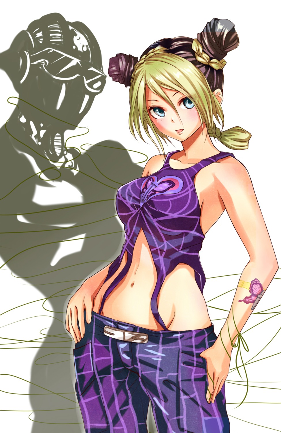 jojo's_bizarre_adventure kujo_jolyne no_bra tattoo tsukiyomi