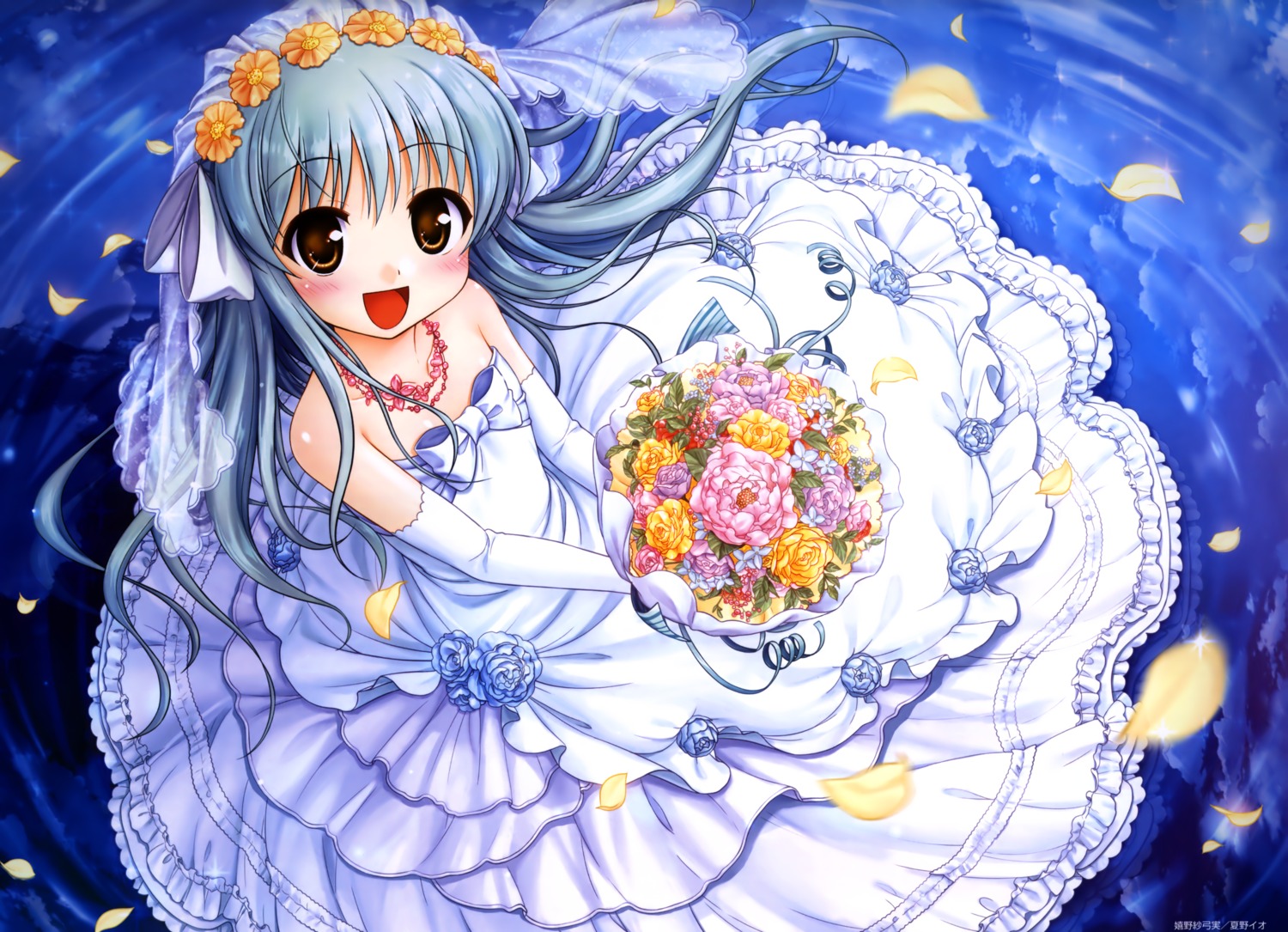 august daitoshokan_no_hitsujikai dress fixed natsuno_io ureshino_sayumi wedding_dress