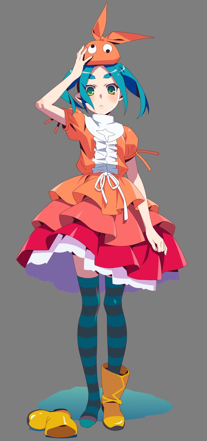 dress monogatari_(series) ononoki_yotsugi thighhighs transparent_png tsukimonogatari