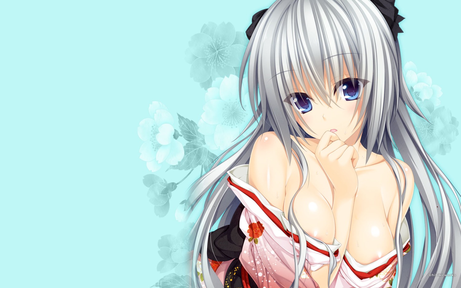 areola elektrichka_sapsan hibiki_works kimono no_bra open_shirt oryou pretty_x_cation wallpaper