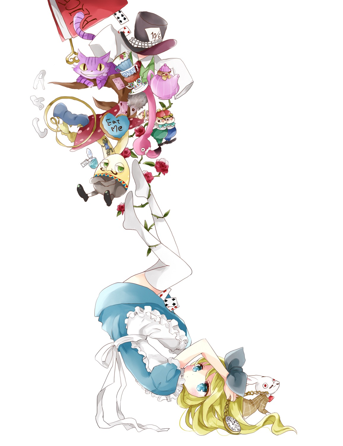 alice alice_in_wonderland dress neko thighhighs tsukiyo_(skymint)