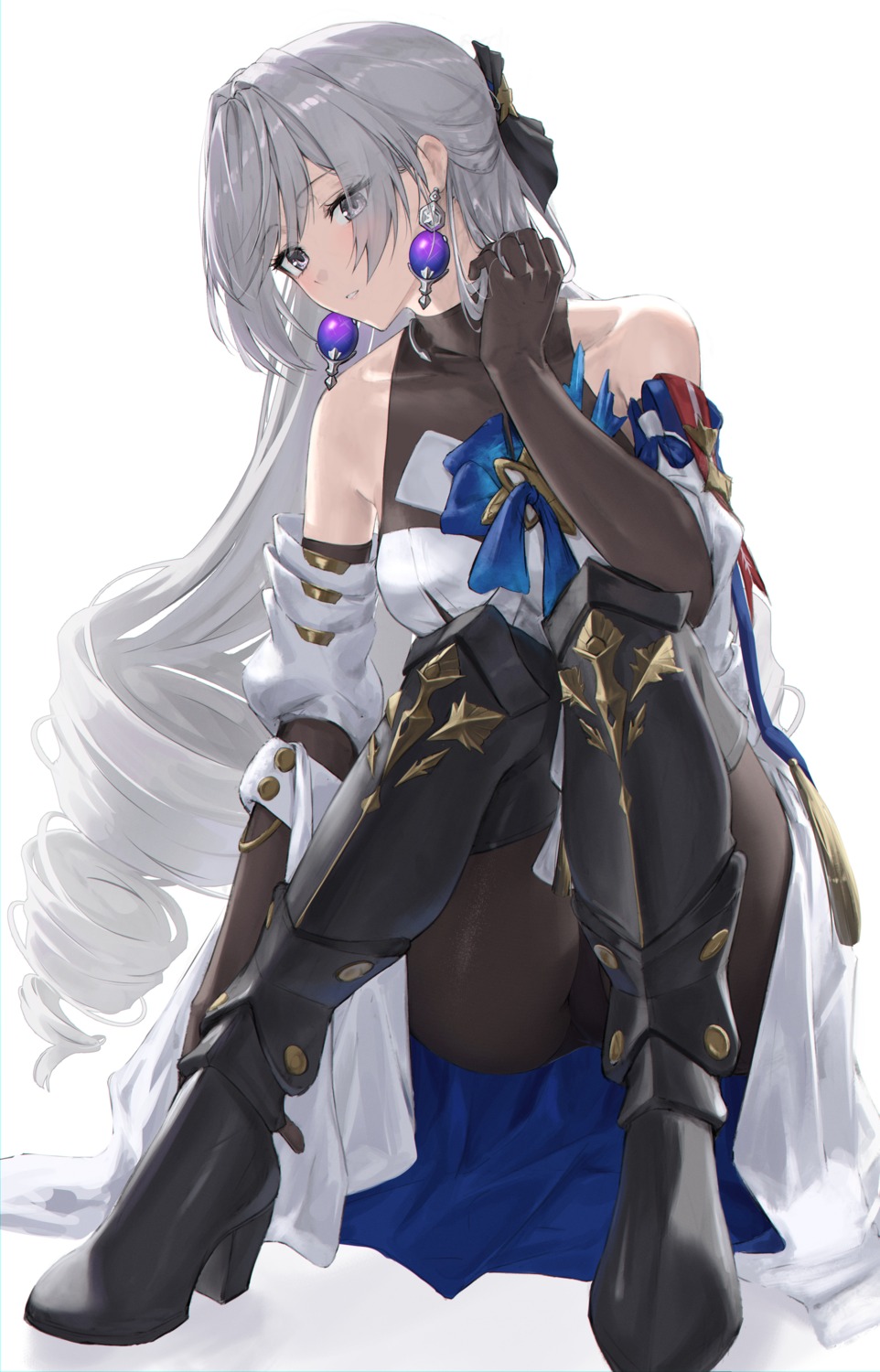 armor bakemonsou bronya_rand heels honkai:_star_rail pantsu pantyhose skirt_lift thighhighs