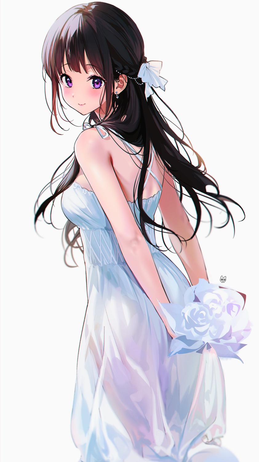 ass chitanda_eru dress hyouka mery_(yangmalgage) see_through wedding_dress