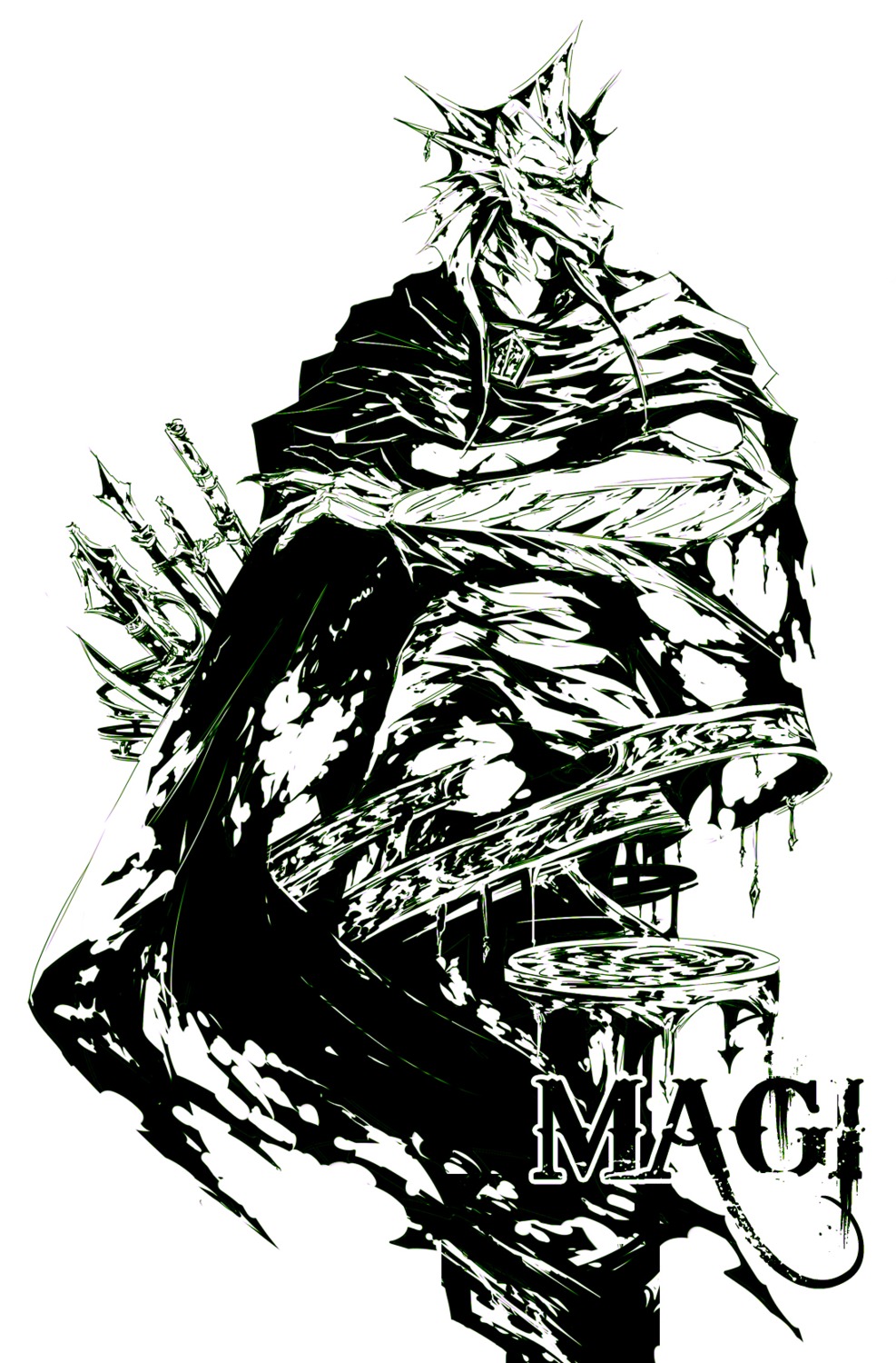 drakon garasu magi_the_labyrinth_of_magic male monochrome