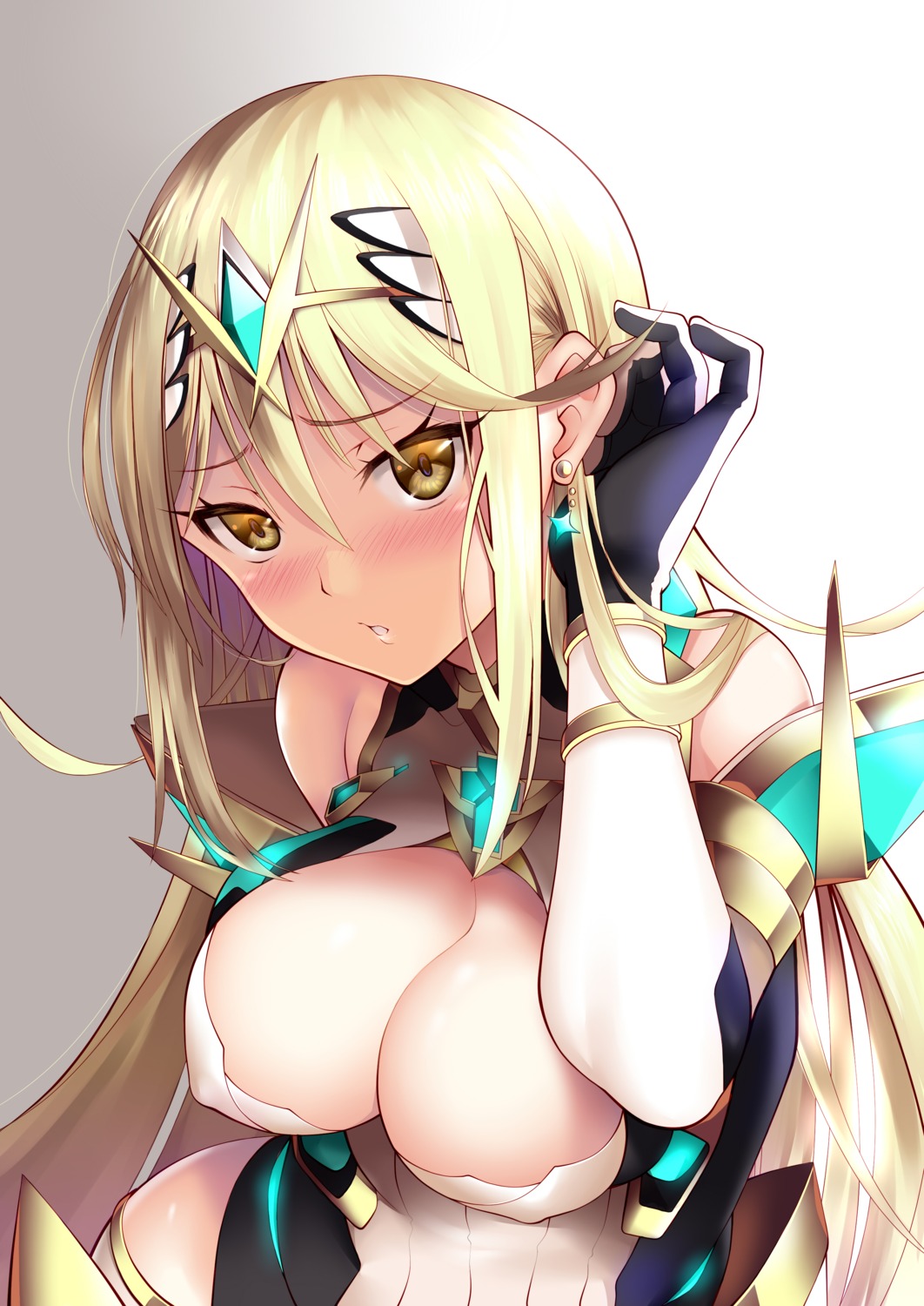 armor daive erect_nipples hikari_(xenoblade_2) no_bra xenoblade_(series) xenoblade_2