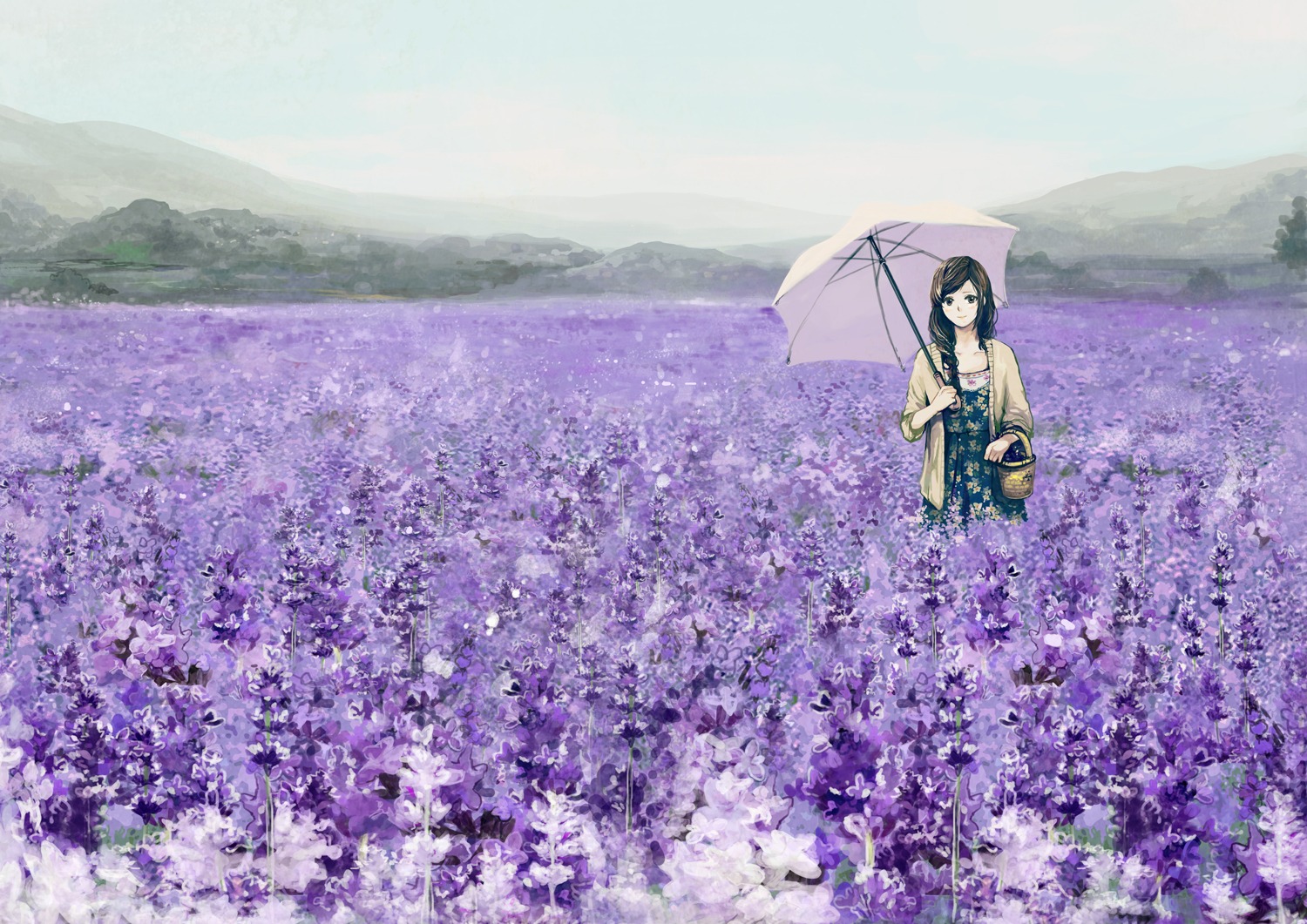 dress go_eun_ji landscape umbrella