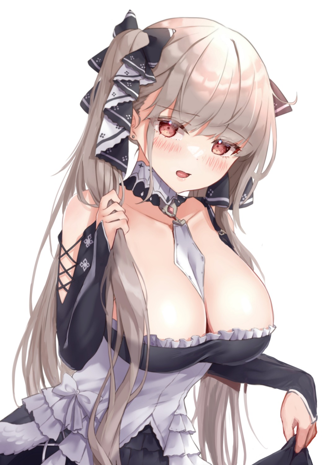 artist_revision azur_lane classic_(zildjian33) formidable_(azur_lane) gothic_lolita lolita_fashion no_bra skirt_lift