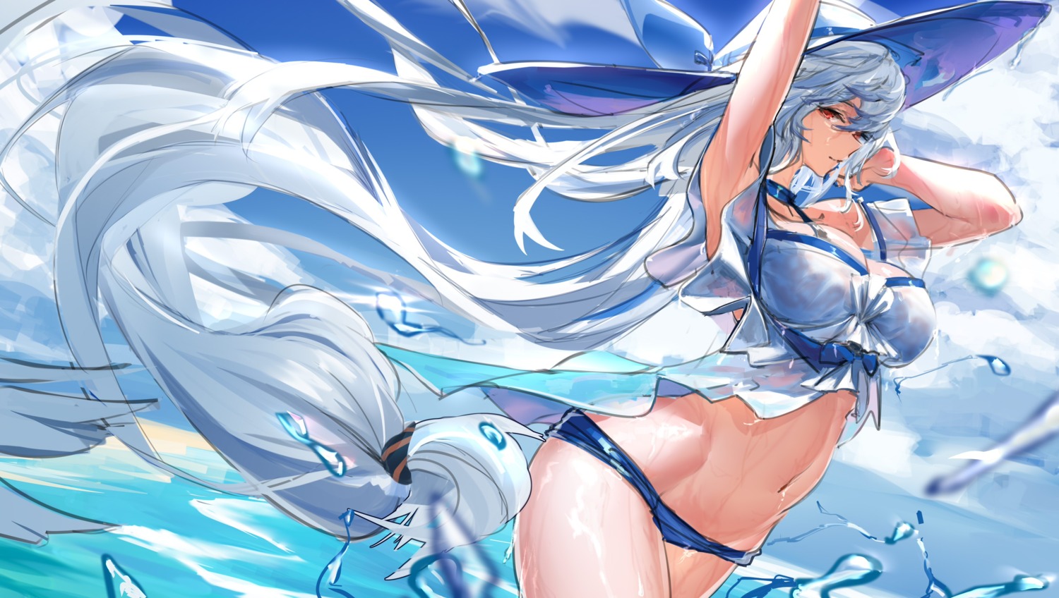 arknights coffee18 skadi_(arknights) wet