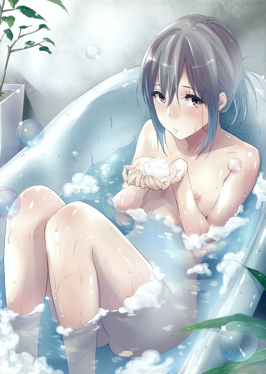 bathing naked napata nipples wet