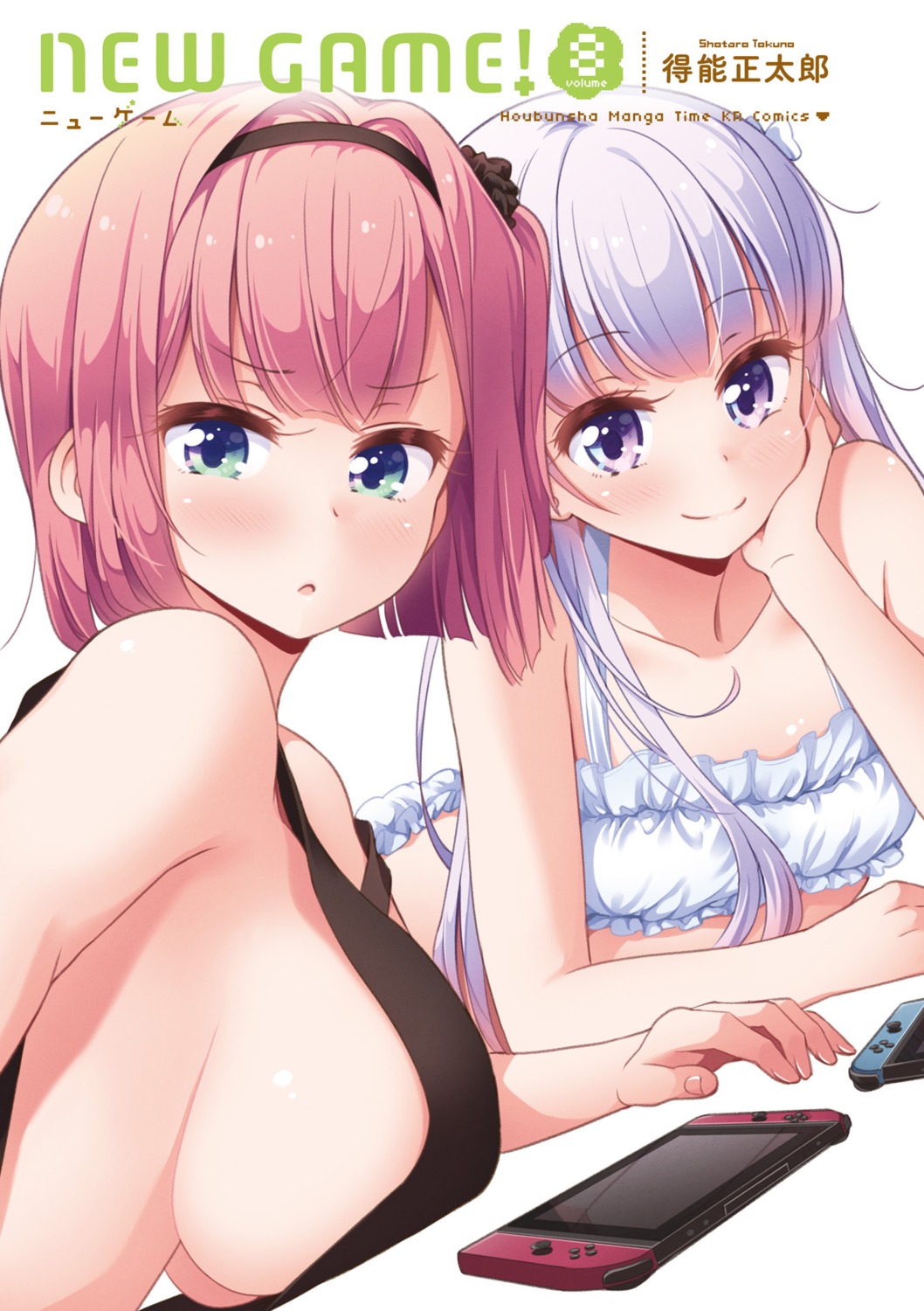 bikini mochizuki_momiji new_game! suzukaze_aoba swimsuits tokunou_shoutarou