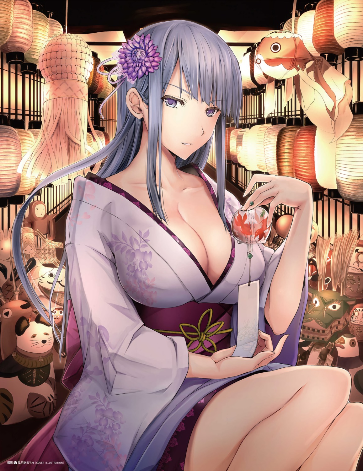 cleavage comic_hotmilk kizuki_aruchu no_bra open_shirt yukata