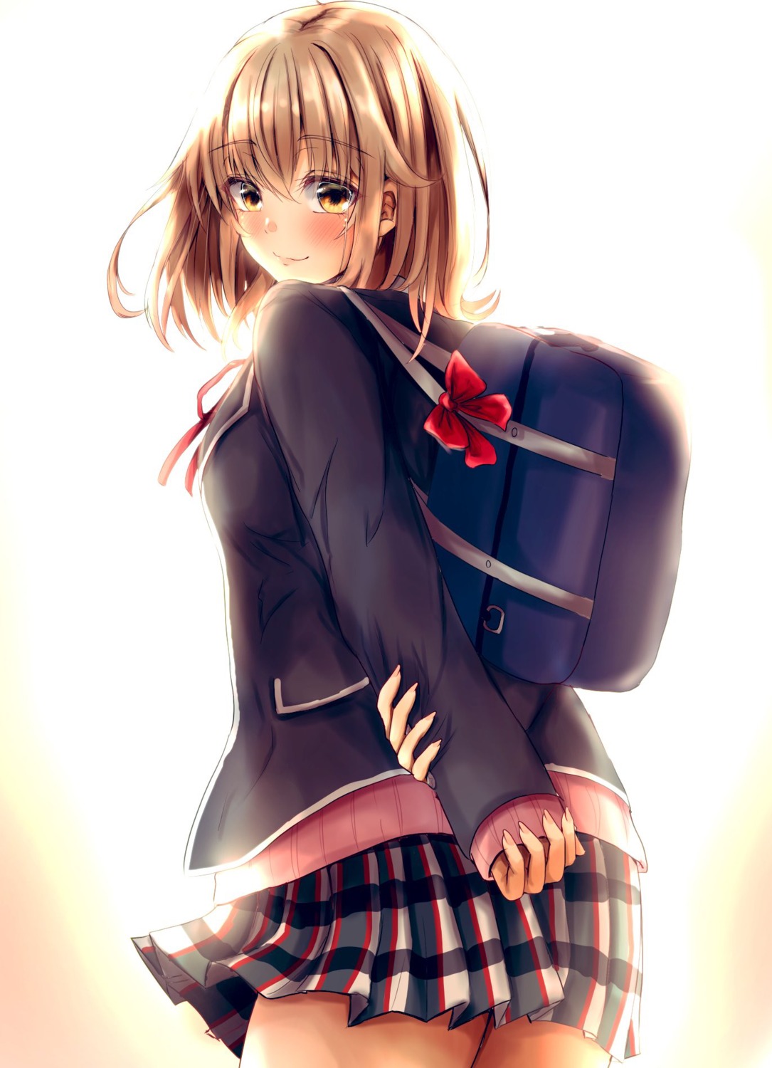 ayachanman isshiki_iroha seifuku skirt_lift sweater yahari_ore_no_seishun_lovecome_wa_machigatteiru.