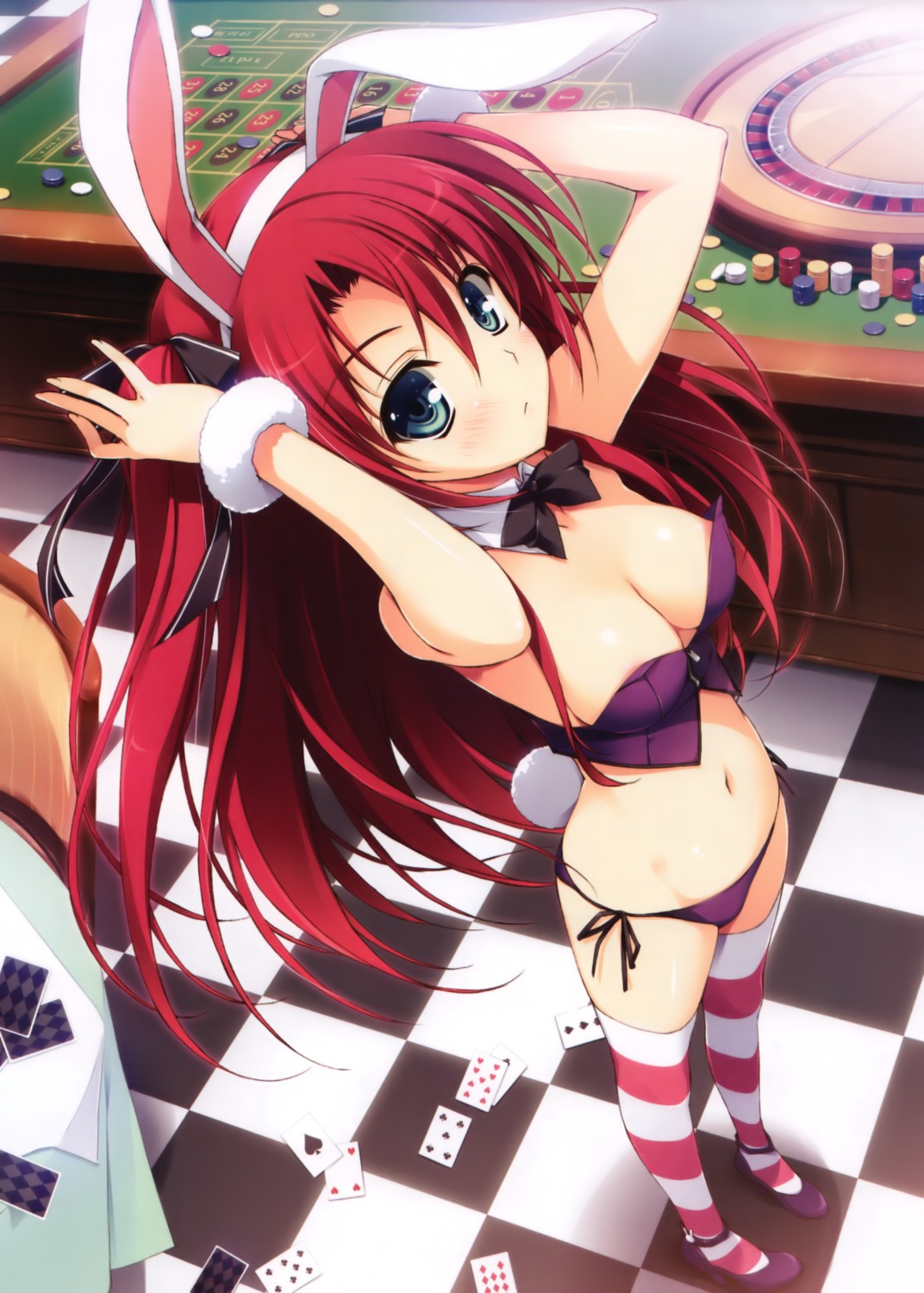 animal_ears areola bunny_ears bunny_girl cleavage pantsu string_panties thighhighs yuuki_hagure