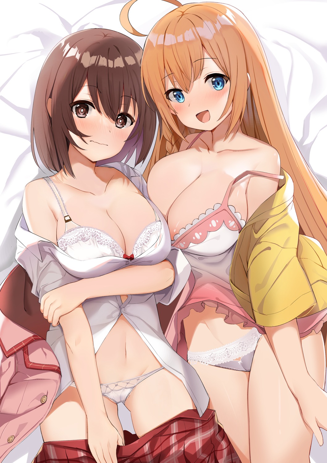 areola bra cameltoe cleavage kusano_yui lingerie open_shirt pantsu pecorine princess_connect princess_connect!_re:dive seifuku togo_(korlsj1235) undressing wardrobe_malfunction