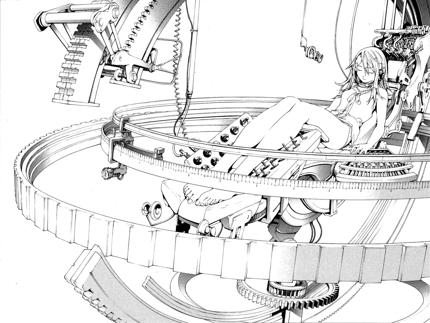 air_gear feet headphones monochrome oh!_great pantsu sumeragi_kururu