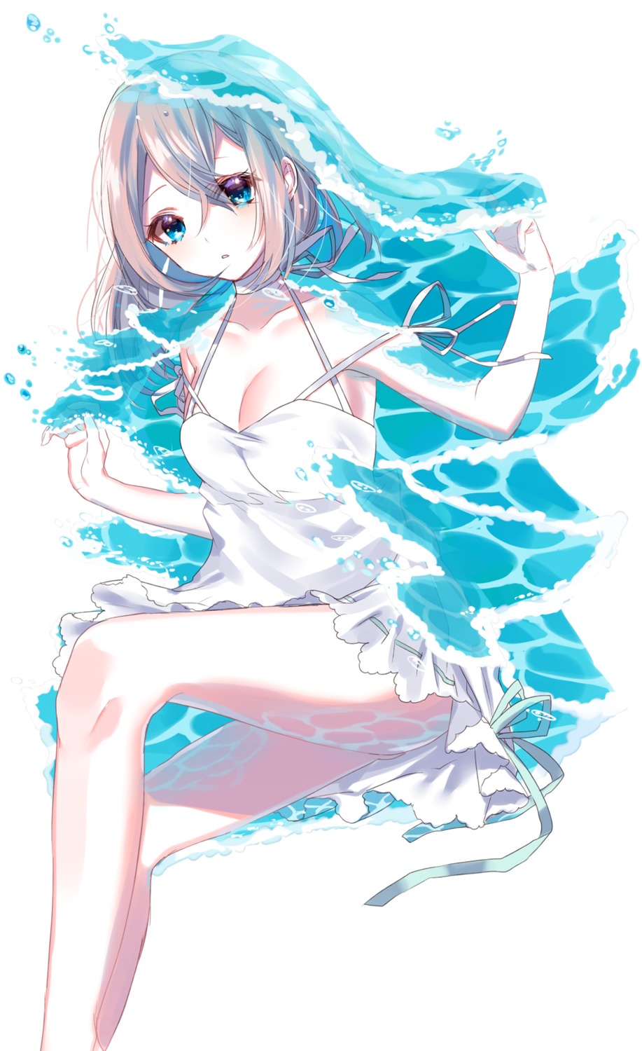 cleavage dress misumi summer_dress wet