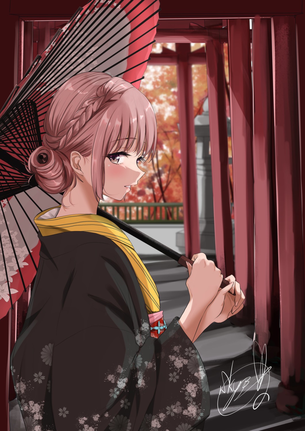 kimono soragane_(banisinngurei) umbrella