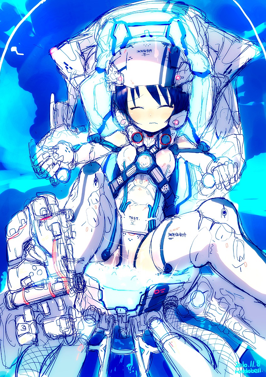 mecha_musume rondo_bell swimsuits thighhighs