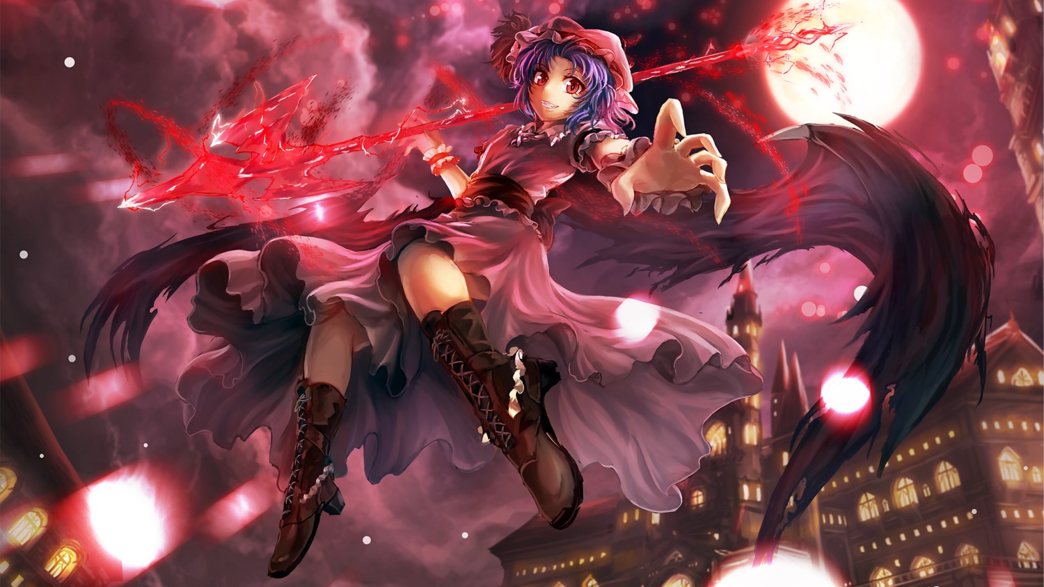 freeze-ex heels remilia_scarlet touhou wallpaper weapon wings