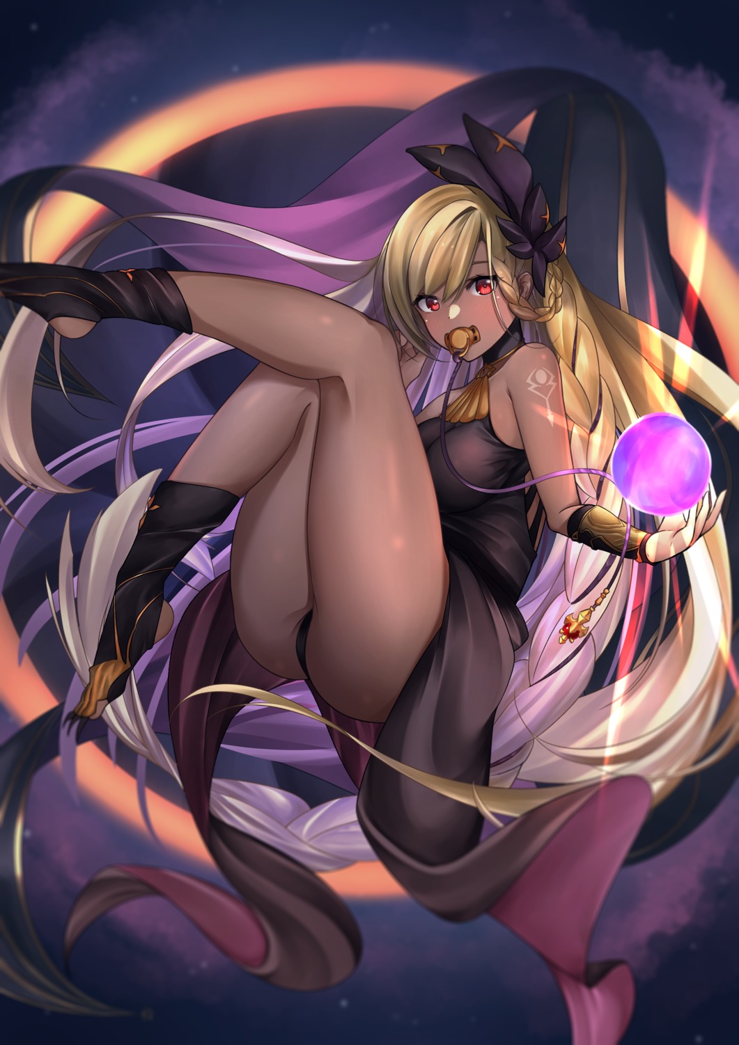 dress granblue_fantasy helel_ben_shalem mr2d pantsu skirt_lift tattoo thong