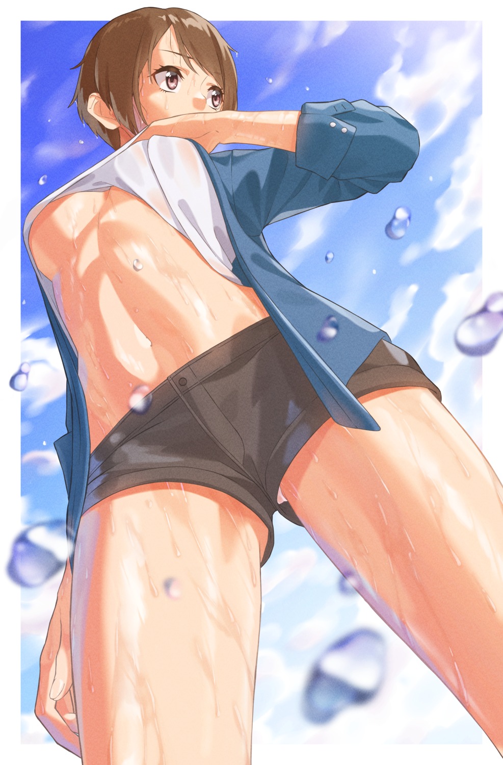 banana_oekaki no_bra pantsu see_through seto_akari shirt_lift urasekai_picnic wet wet_clothes