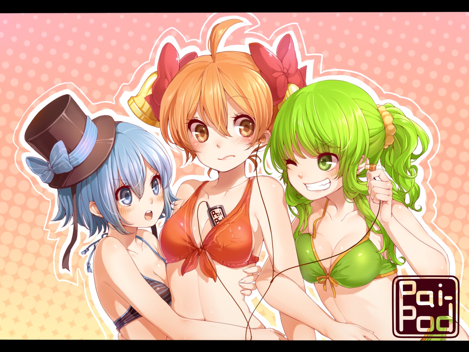 bell_(rbb) bikini blue_(rbb) cleavage rainy_(rbb) rainybluebell rojiko swimsuits wallpaper