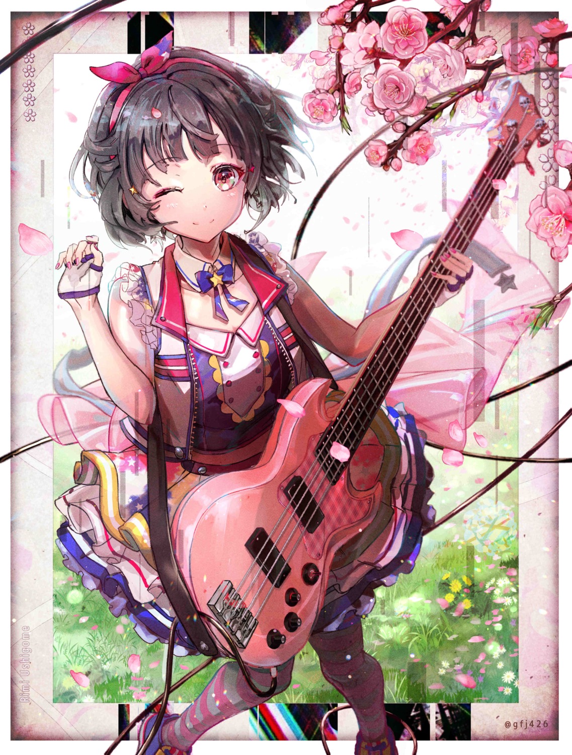 bang_dream! guitar pantyhose tagme uniform ushigome_rimi