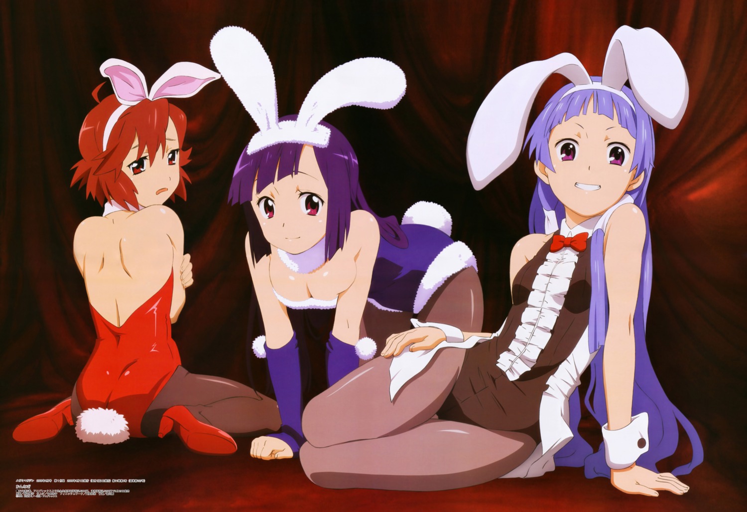 animal_ears aoba_tsugumi bunny_ears bunny_girl cleavage kannagi_crazy_shrine_maidens nagi noda_yasuyuki pantyhose tail zange