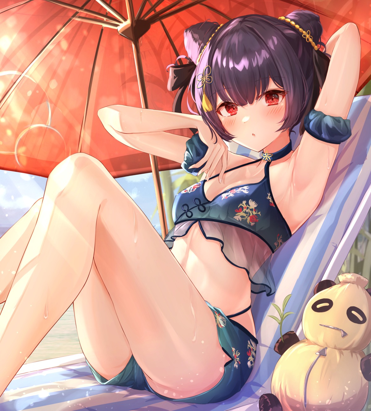 bikini morino_rinze see_through sky_cappuccino swimsuits the_idolm@ster the_idolm@ster_shiny_colors