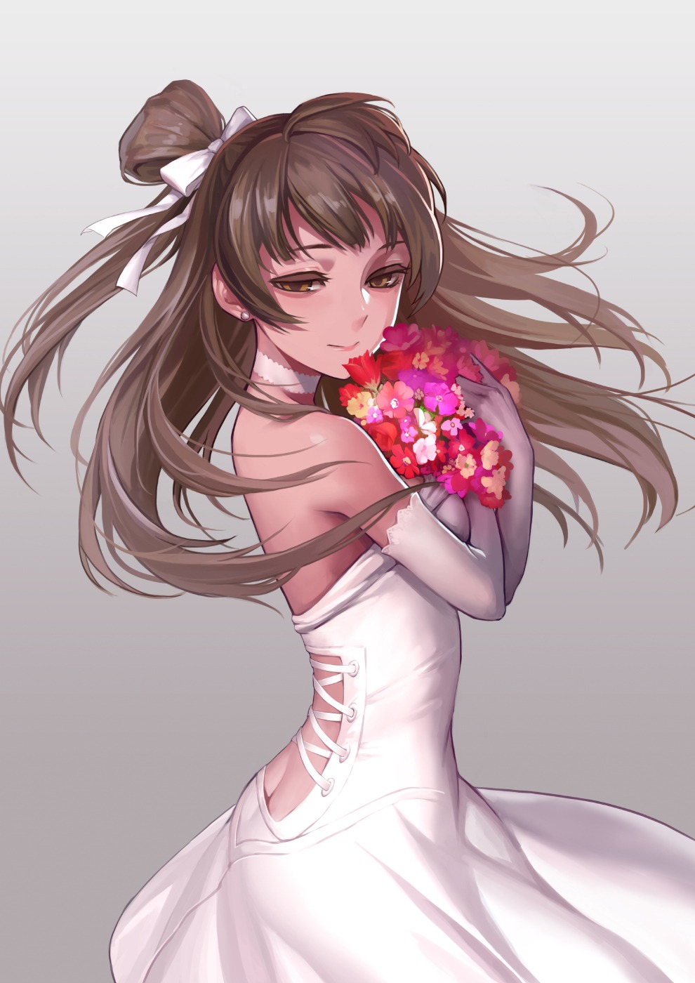 ass dress g_scream love_live! love_live!_(series) minami_kotori no_bra nopan wedding_dress