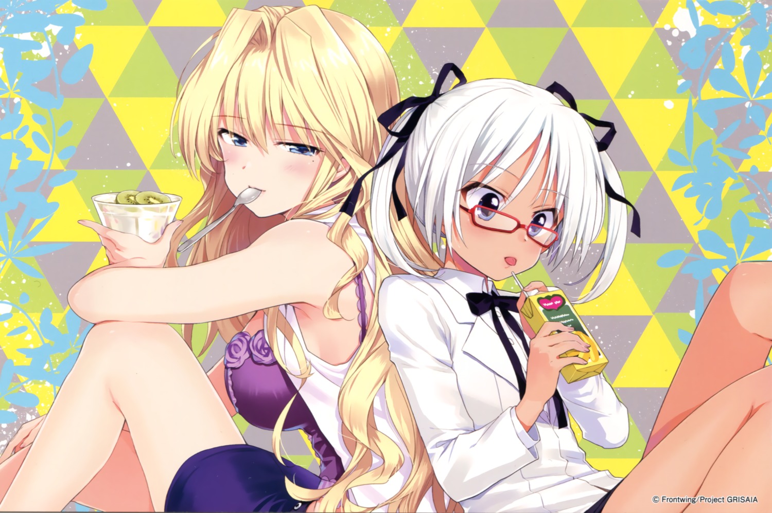 chiara_farrell chiba_sadoru endcard grisaia grisaia_no_kajitsu harudera_yuria megane