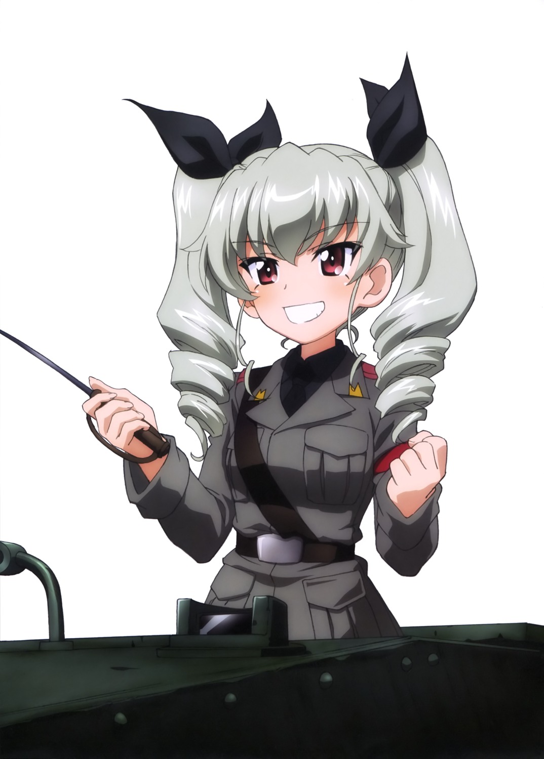 anchovy girls_und_panzer uniform weapon