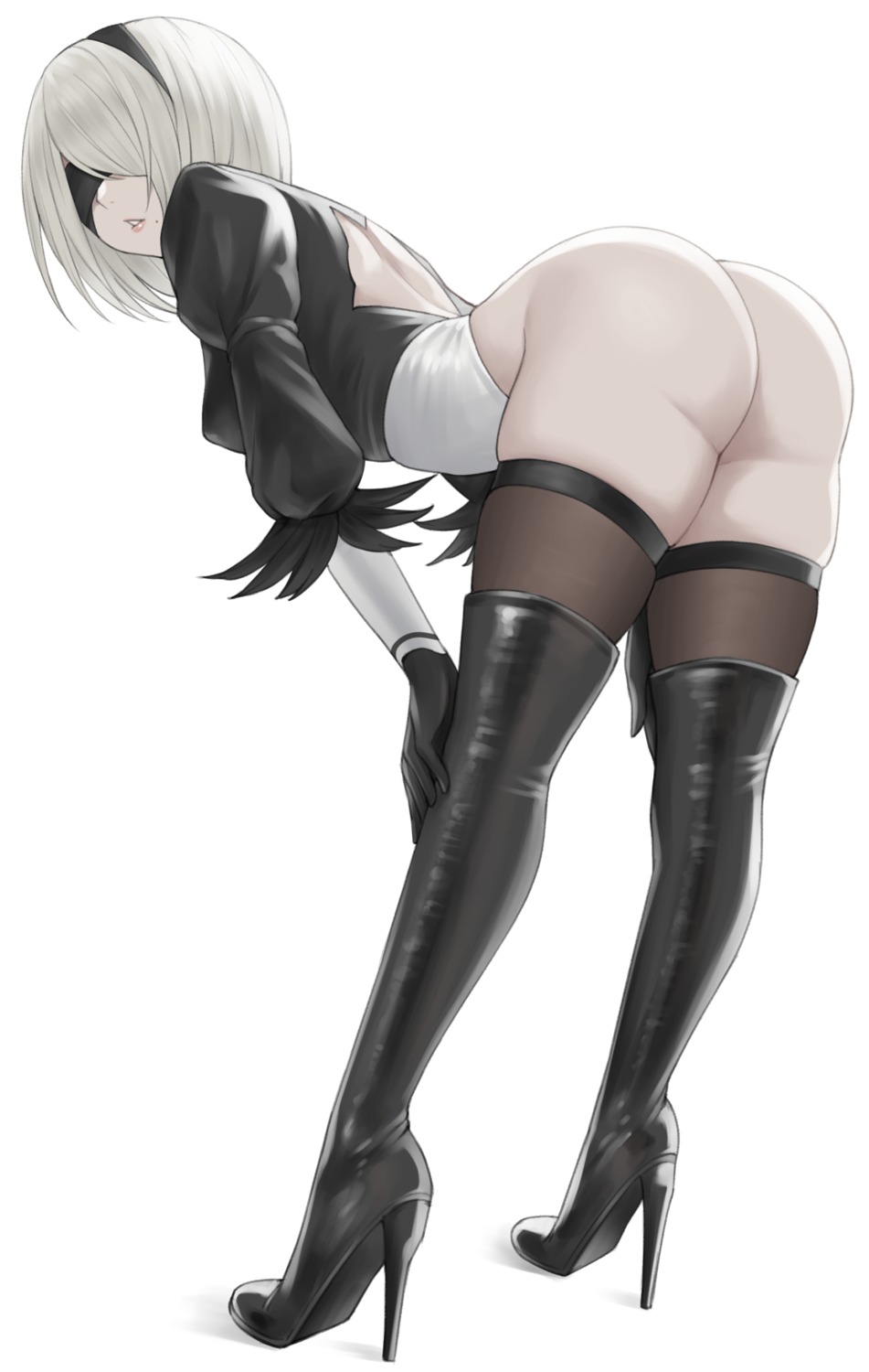 ass heels leotard nier nier_automata nyatokanyaru thighhighs yorha_no.2_type_b