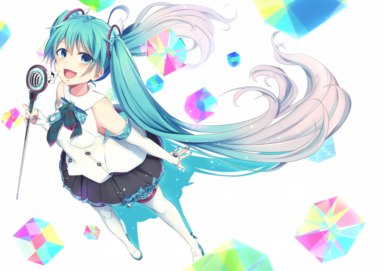 hatsune_miku hinata_(uzukitten) magical_mirai thighhighs vocaloid