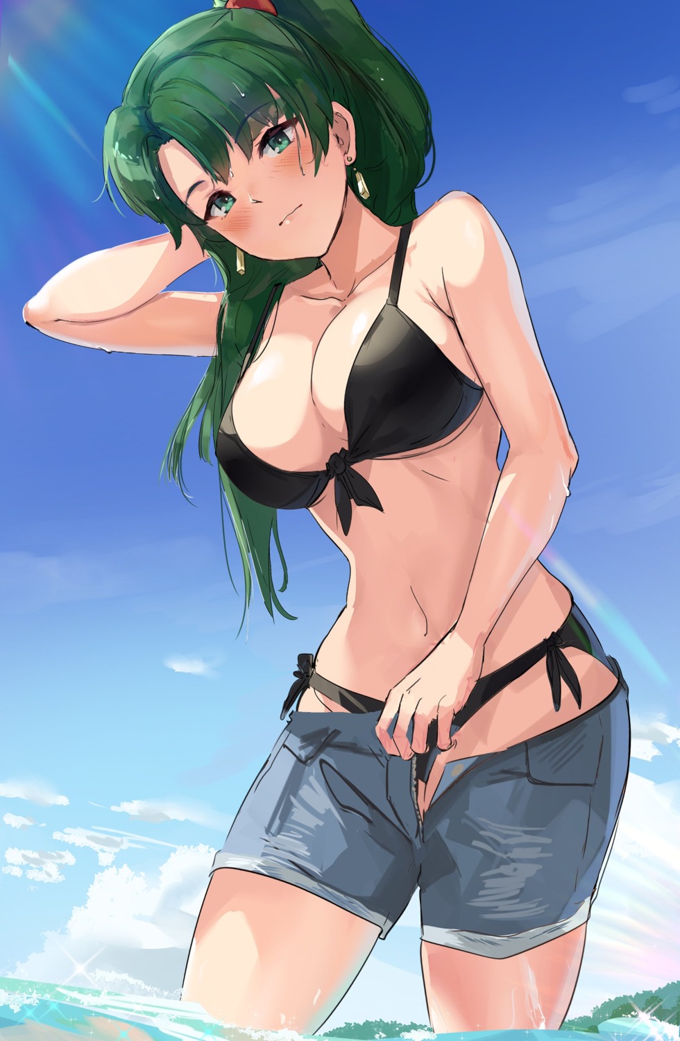 bikini cleavage fire_emblem fire_emblem:_rekka_no_ken lyndis_(fire_emblem) ormille swimsuits wet