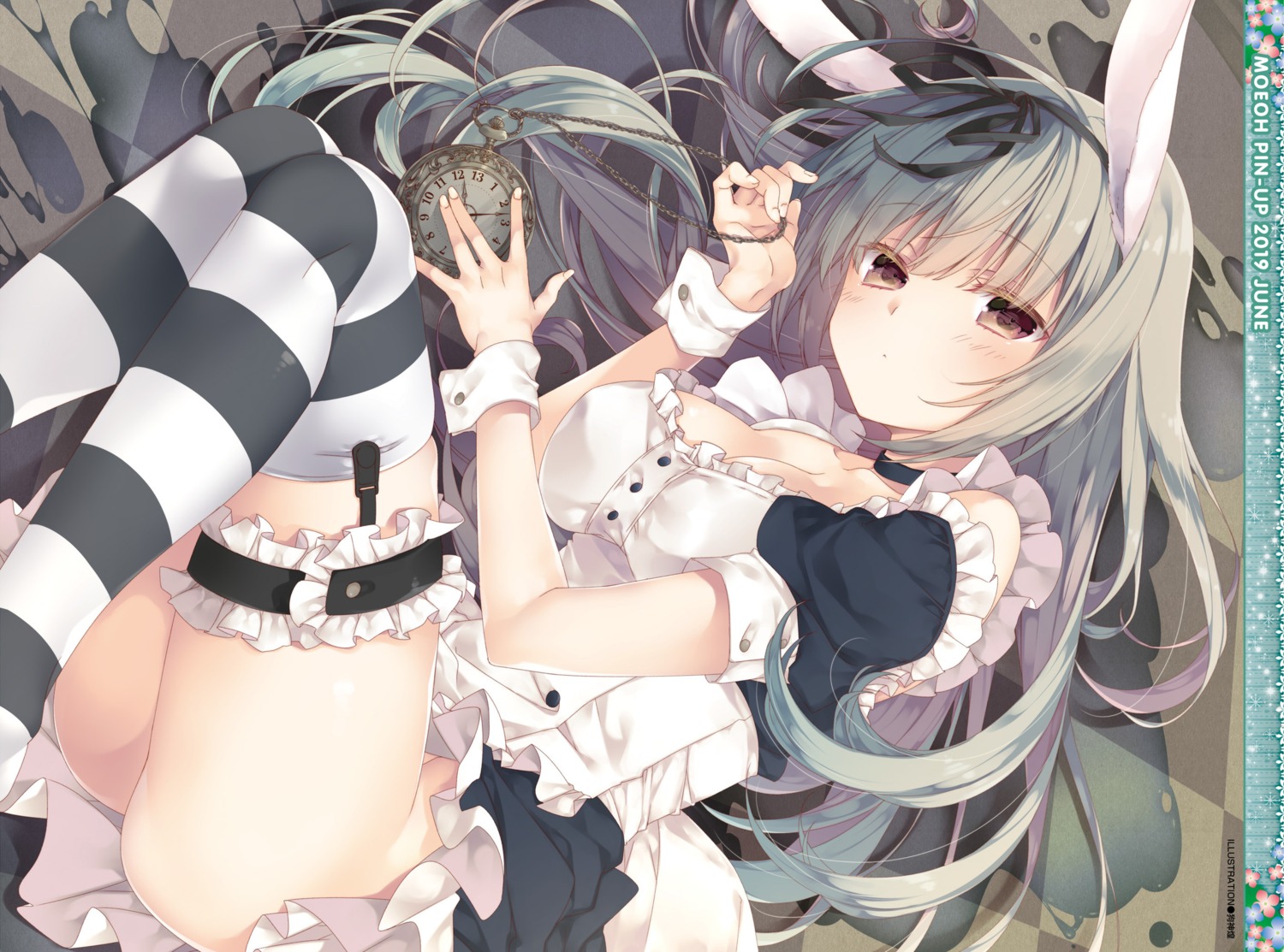 animal_ears bunny_ears garter inugami_kira maid necotoxin stockings thighhighs