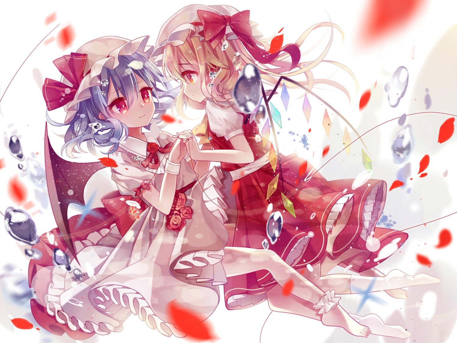 flandre_scarlet remilia_scarlet spaderuby touhou wings