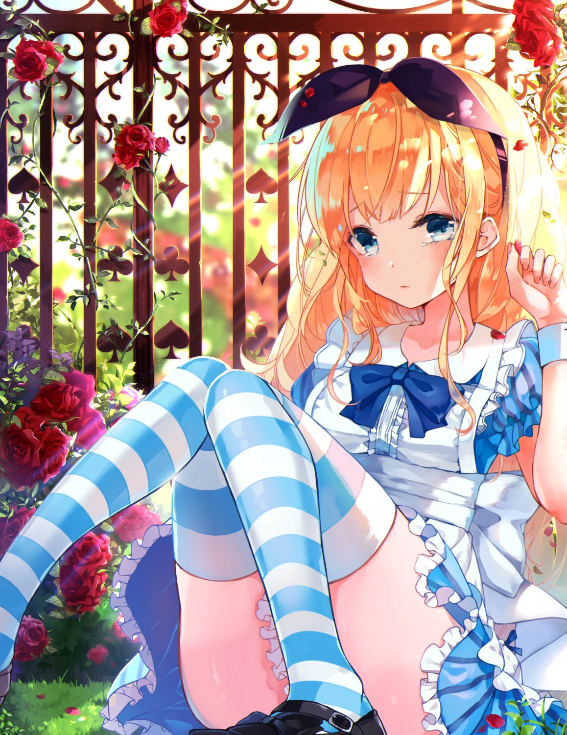 alice alice_in_wonderland dress recotasan thighhighs