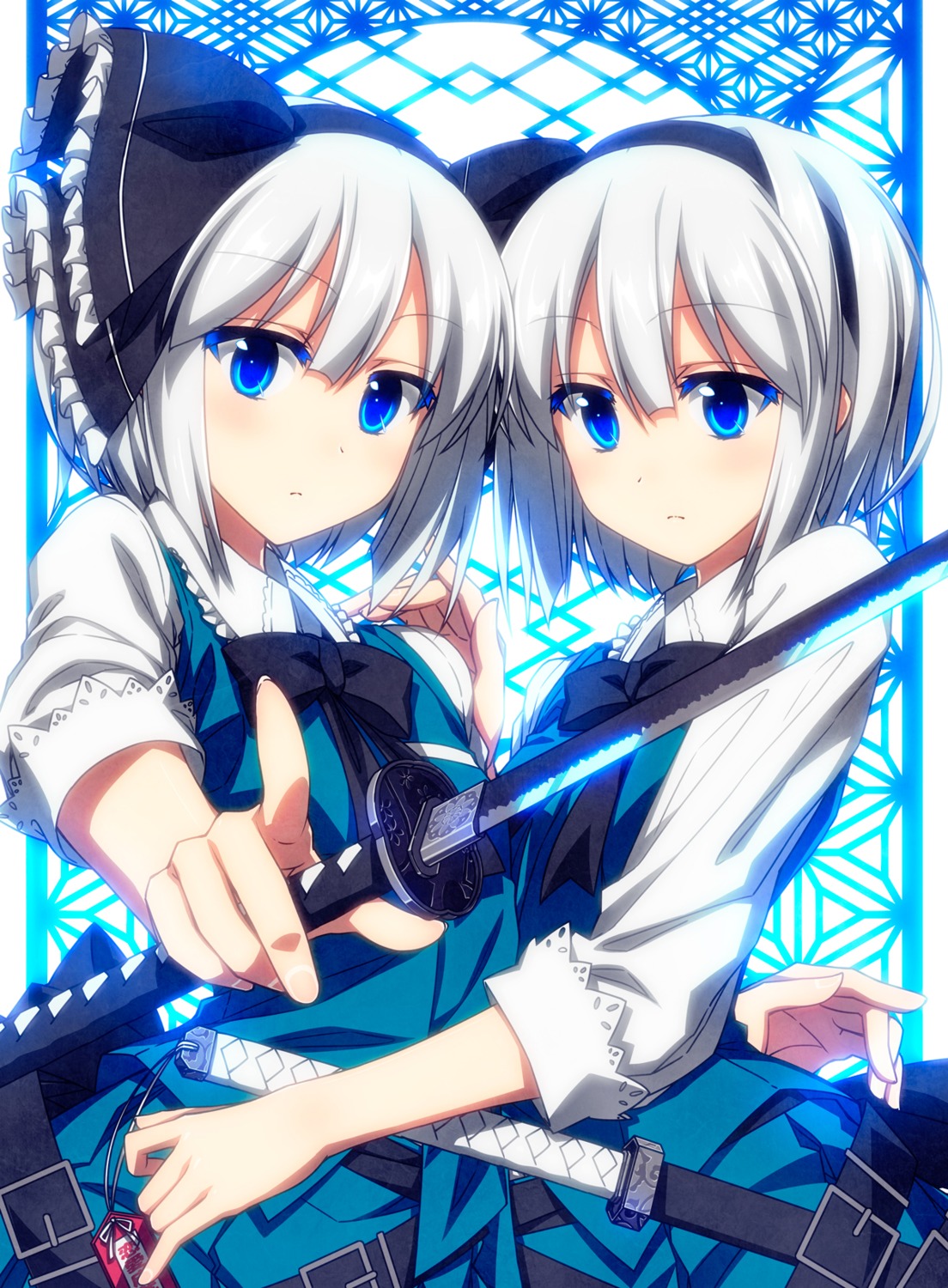 konpaku_youmu sazanami_mio sword touhou