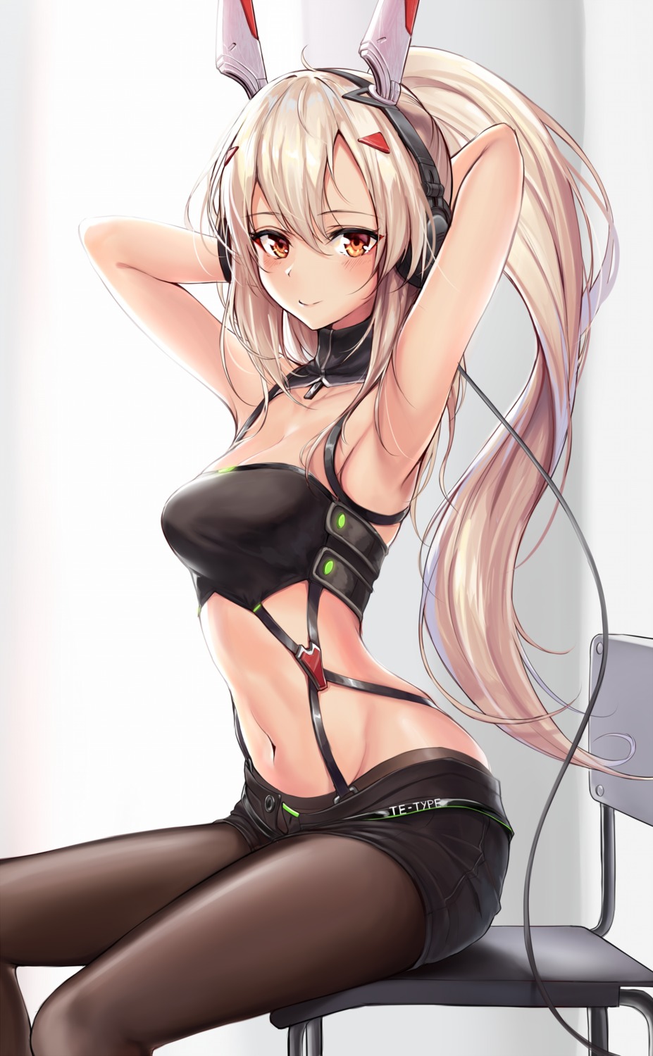 ayanami_(azur_lane) azur_lane cleavage headphones pantyhose pdxen