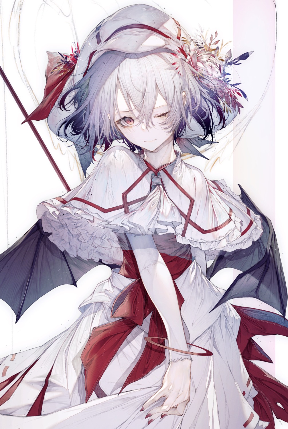 hito_komoru remilia_scarlet touhou wings