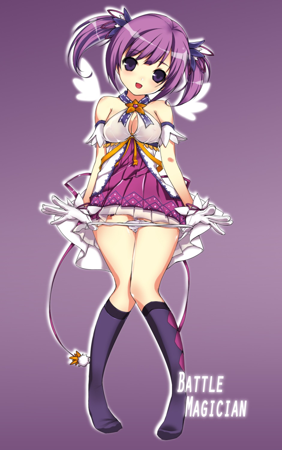 aisha_(elsword) cleavage elsword kuronell pantsu panty_pull pussy see_through